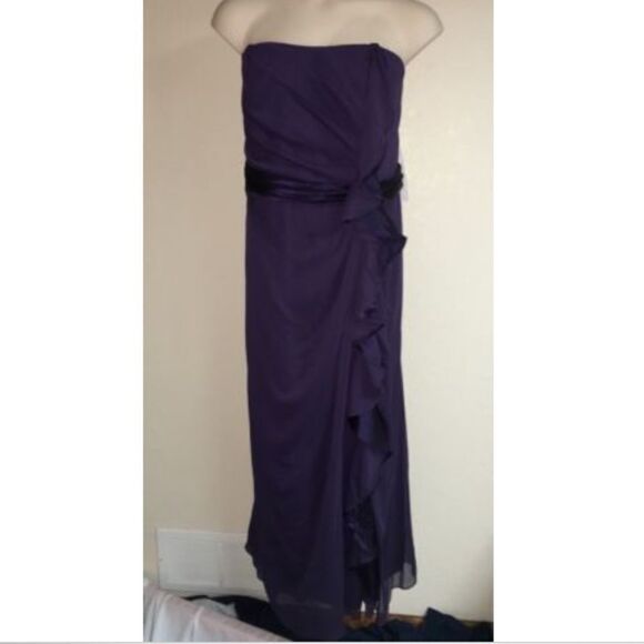 Davids Bridal Dress Bridesmaid Strapless Lapis NWT - Picture 1 of 4